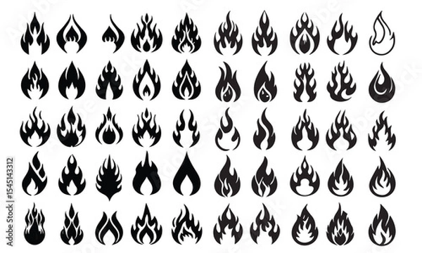 Fototapeta Fire Icons - Classic Line Series