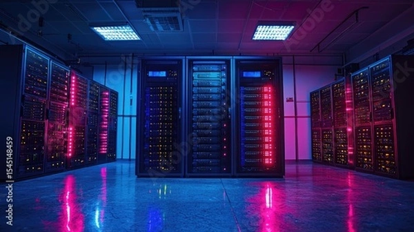 Fototapeta Advanced Data Hosting Environment with Servers
