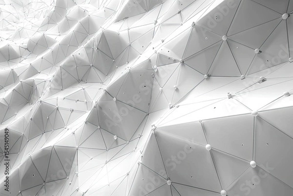 Fototapeta Abstract Low Poly Architectural Wireframe