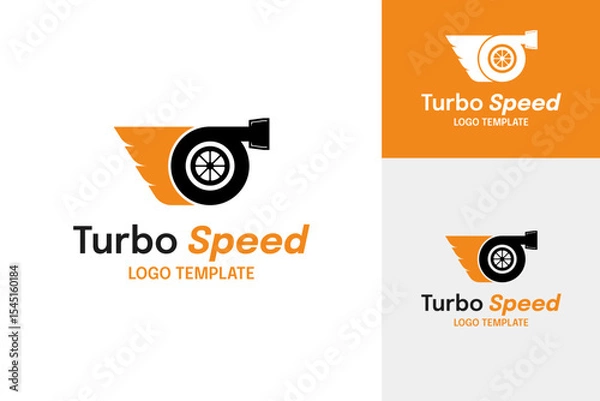 Fototapeta Turbo engine mechanic logo design template vector illustration