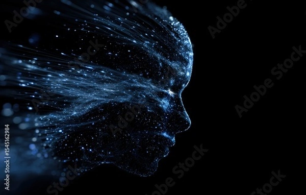 Obraz Human head and brain.Deep learning , Machine learning and artificial intelligence , AI Technology, thinking concept. High quality