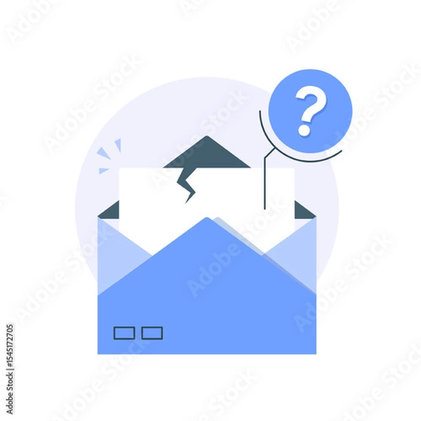 Fototapeta unsubscribe email notification concept,flat design icon vector illustration