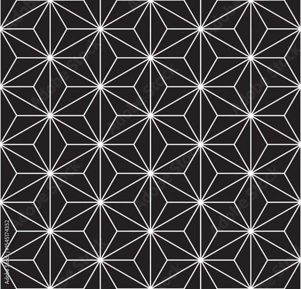 Fototapeta Seamless geometric pattern of stars.; Abstract vintage background. Modern elegant texture.