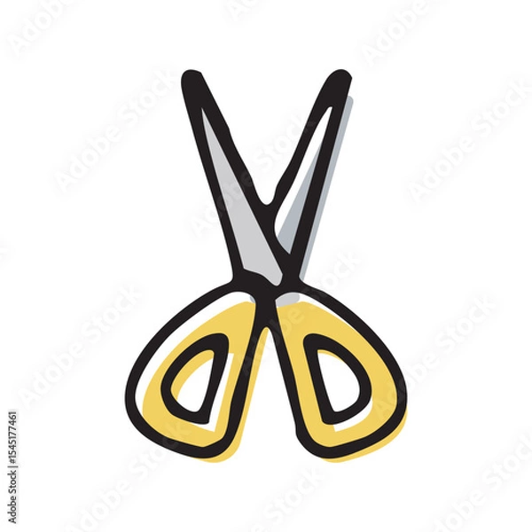 Fototapeta 文具_手描きカラー_はさみ