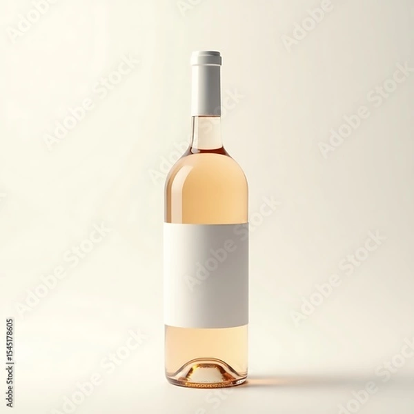 Fototapeta  Wine Bottle Mockup with Blank Label – Realistic Glass Bottle Packaging Template for Branding, Logo Design, and Product Presentation on Clean Background