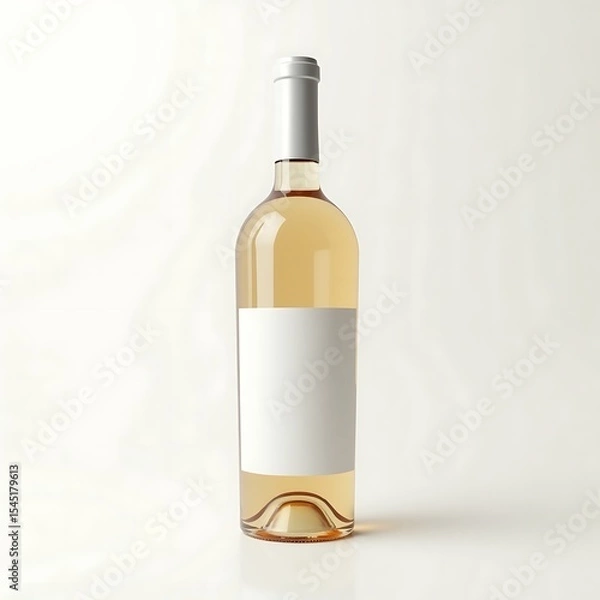 Fototapeta  Wine Bottle Mockup with Blank Label – Realistic Glass Bottle Packaging Template for Branding, Logo Design, and Product Presentation on Clean Background