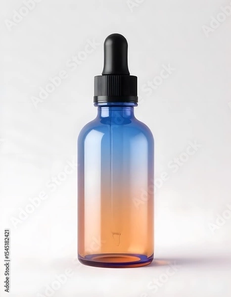 Obraz Glass dropper bottle with blue to orange gradient
