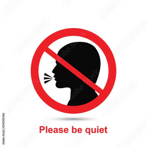 Fototapeta Stop talking vector sign