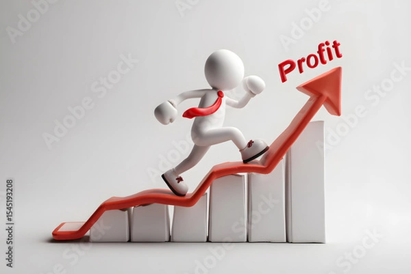 Obraz Gráfico economía finanzas escalar progresar en los negocios con beneficios