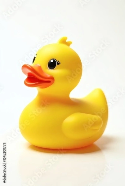 Obraz Yellow Rubber Duck on White Background