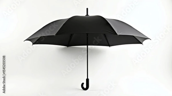 Obraz Opened Black Umbrella Isolated White Background