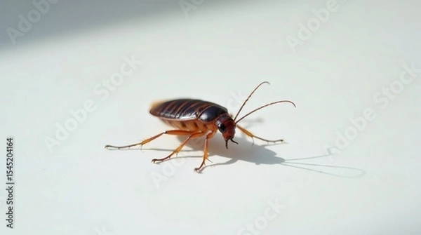 Obraz Isolated Cockroach Bug on a White Background
