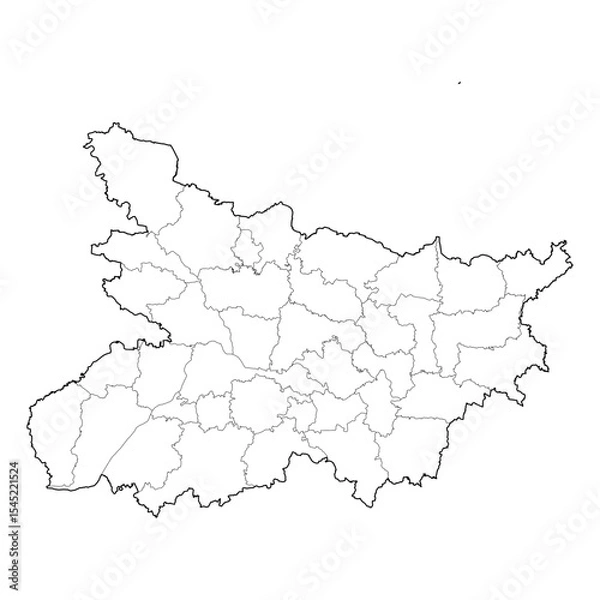 Fototapeta Chandigarh, Chandigarh map, Chandigarh outline, Chandigarh vector, Chandigarh districts, India, Indian, CH, state, union territory, district, boundary, border, line art, outline map, vector map, SVG, 