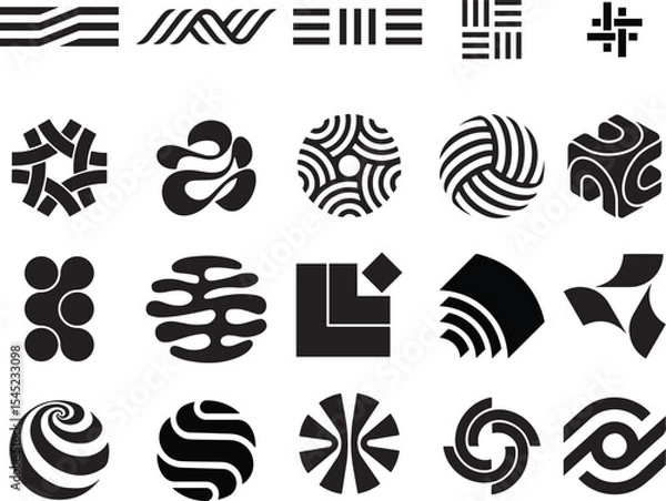 Fototapeta Creative Digital Art Elements and Forms Pack 