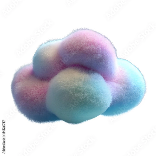 Obraz 3d Fluffy render of a  shape on a transparent background 