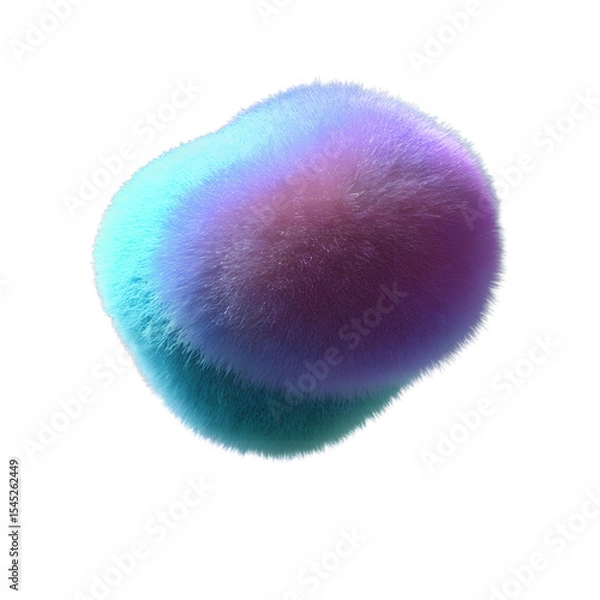 Obraz 3d Fluffy render of a circle shape on a transparent background 