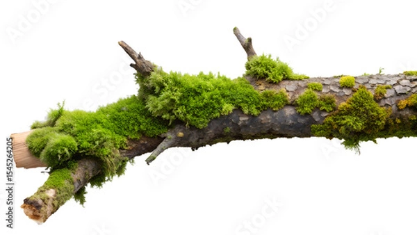 Obraz green moss on white background