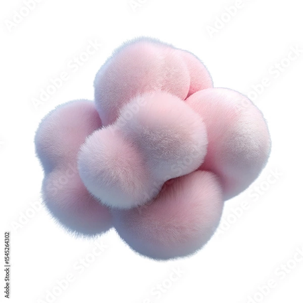 Fototapeta 3d Fluffy render of a cotton swabs  shape on a transparent background