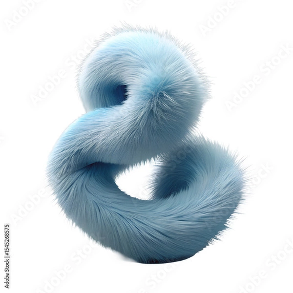 Obraz Fluffy 3D Abstract Shape button on a transparent background
