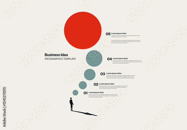 Fototapeta Business Idea Infographic Template with Minimal Illustration