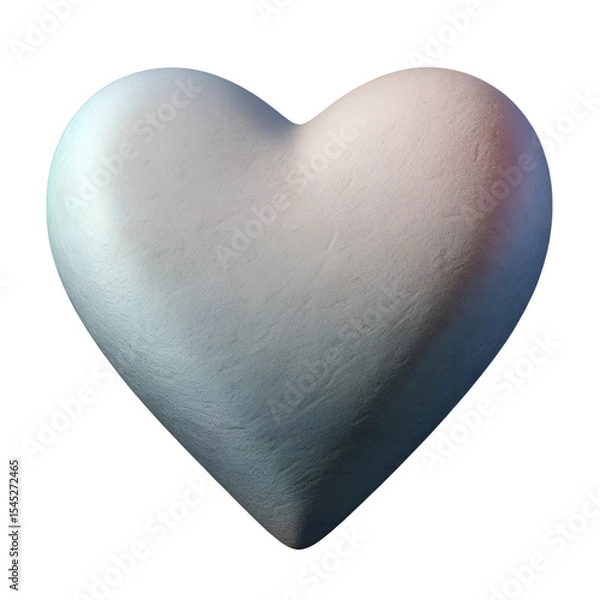 Obraz Fluffy 3D Abstract heart of blue paint on a transparent background