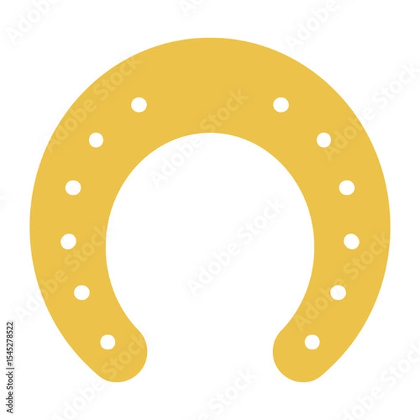 Obraz Horseshoe with nails, isolated. Good luck symbol, lucky charm, talisman. Flat style vector illustration. 2026 Japanese, Korean, Vietnamese Chinese Lunar New Year holiday logo, icon, design element