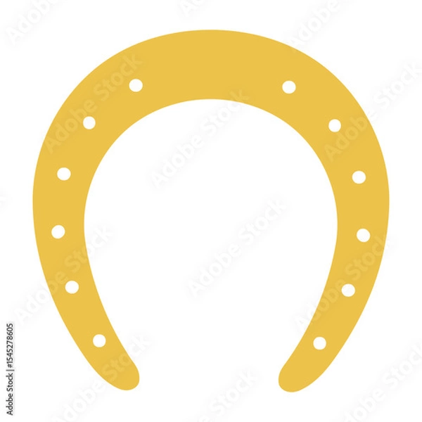 Obraz Horseshoe with nails, isolated. Good luck symbol, lucky charm, talisman. Flat style vector illustration. 2026 Japanese, Korean, Vietnamese Chinese Lunar New Year holiday logo, icon, design element