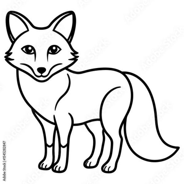 Obraz Fox line art vector