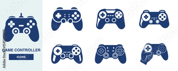 Obraz Game controller silhouette vector illustration, Video game controller, joystick. Icon for design.