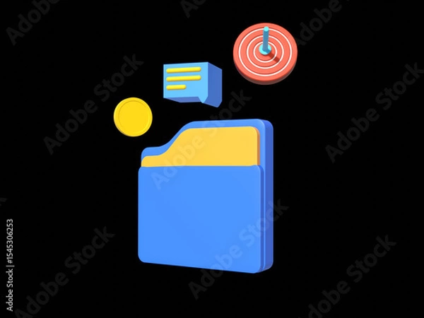 Fototapeta Wallet with coins icon. 3d simple render illustration on pastel background. Business, finance, banking and investment concept. 3d vector icon. Cartoon 