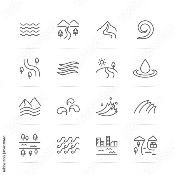 Obraz ikony linii wektor rzeki