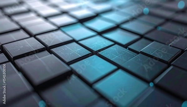 Obraz Futuristic Grid Showcase with Tiles for Retail and XR Experiences