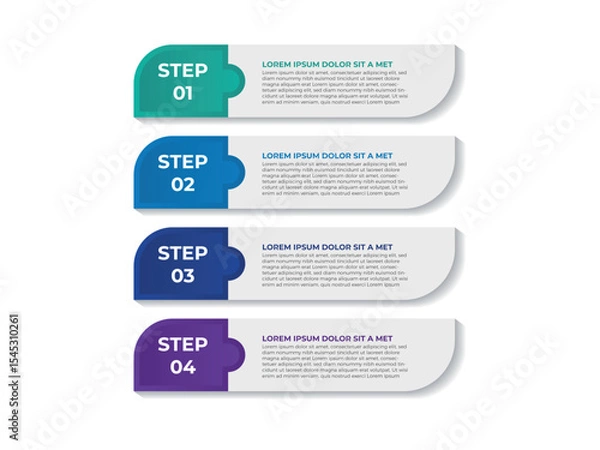 Fototapeta Business infographics template. timeline with 4 steps, options. can be used for workflow diagram, info chart, web design. vector illustration.