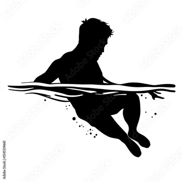 Fototapeta Serene Float: Relaxing Water Silhouette