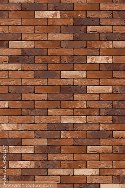 Obraz Texture of a red brick wall vector illustration
