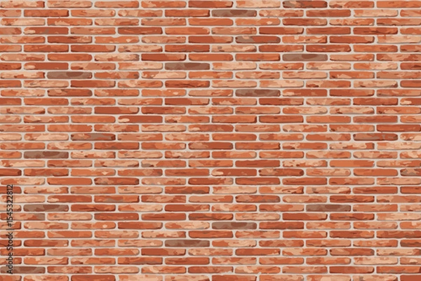 Obraz Texture of a red brick wall vector illustration