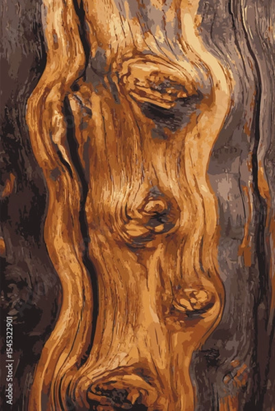 Obraz Wooden texture or background vector illustration.	