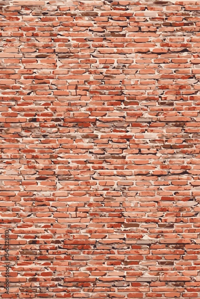 Obraz Texture of a red brick wall vector illustration
