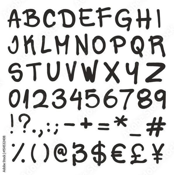 Obraz Spray Paint Graffiti Vector Font