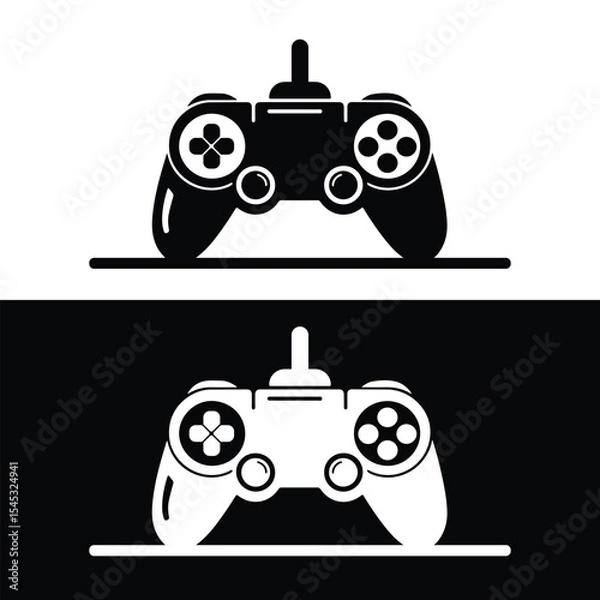 Obraz game controller silhouette vector illustration.