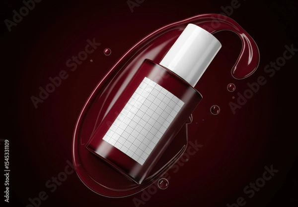 Obraz Burgundy Flask Packaging Label Mockup