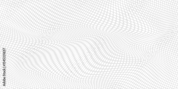 Obraz Dot white gray wave light technology texture background. Abstract big data digital concept.