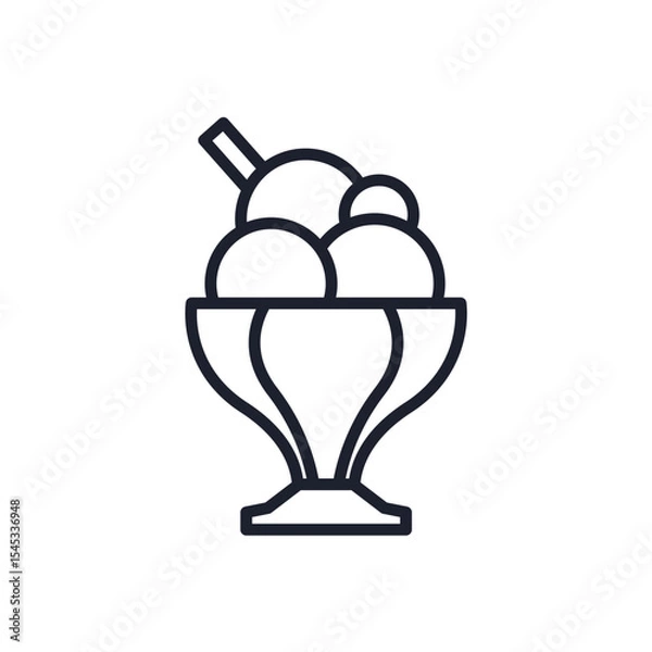 Fototapeta ice cream icons isolated on White Background. Flat style design