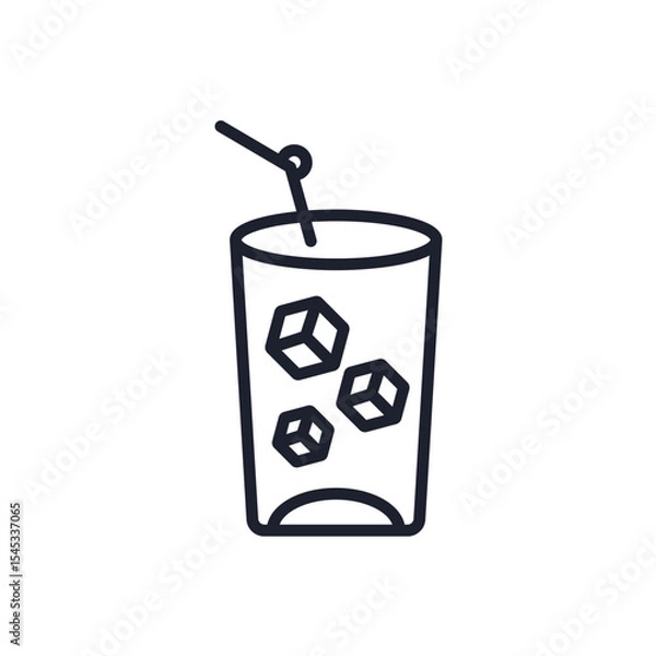 Fototapeta ice drink icons isolated on White Background. Flat style design