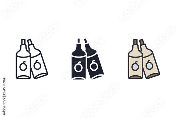 Fototapeta cider icons isolated on White Background. Flat style design