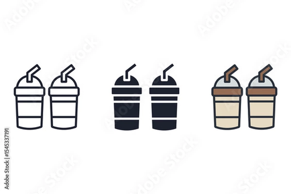 Fototapeta smoothie icons isolated on White Background. Flat style design