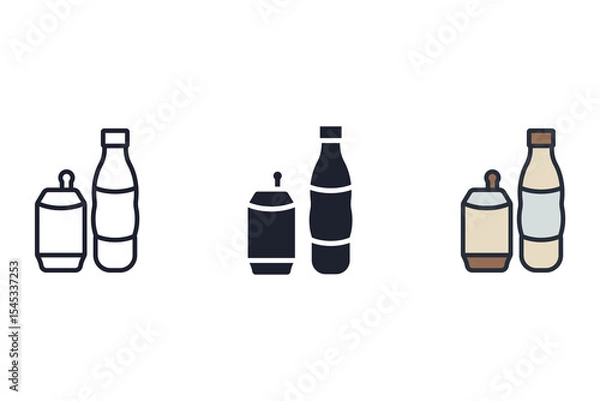 Fototapeta energy drink icons isolated on White Background. Flat style design
