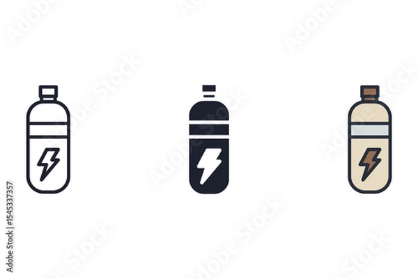 Fototapeta drink isotonic icons isolated on White Background. Flat style design
