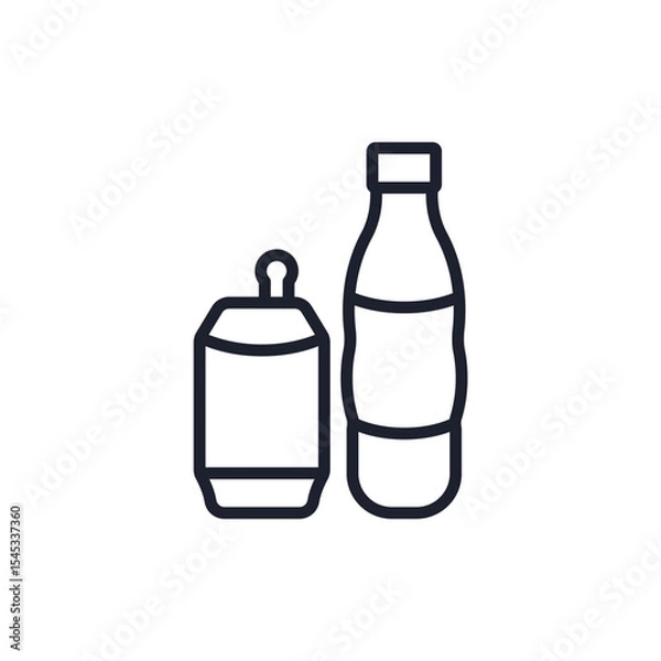Fototapeta energy drink icons isolated on White Background. Flat style design
