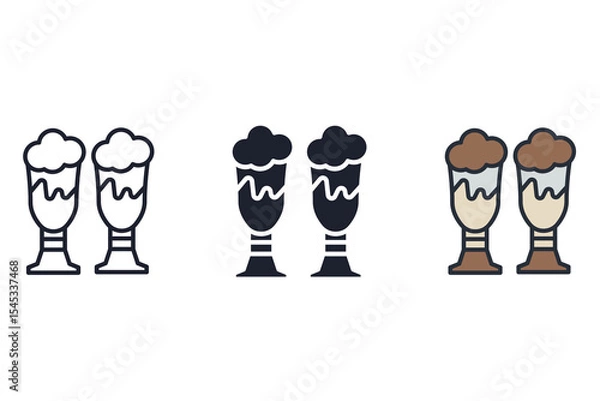 Fototapeta milkshake icons isolated on White Background. Flat style design